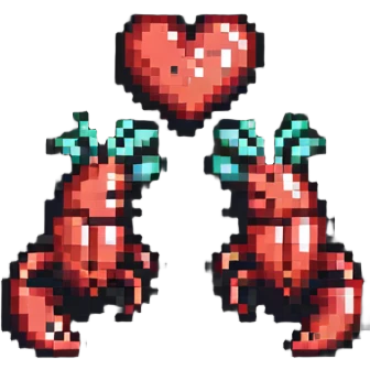 lobsters in love with simple background emoji