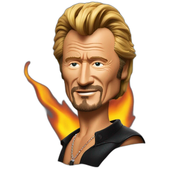 Johnny Hallyday in flame emoji