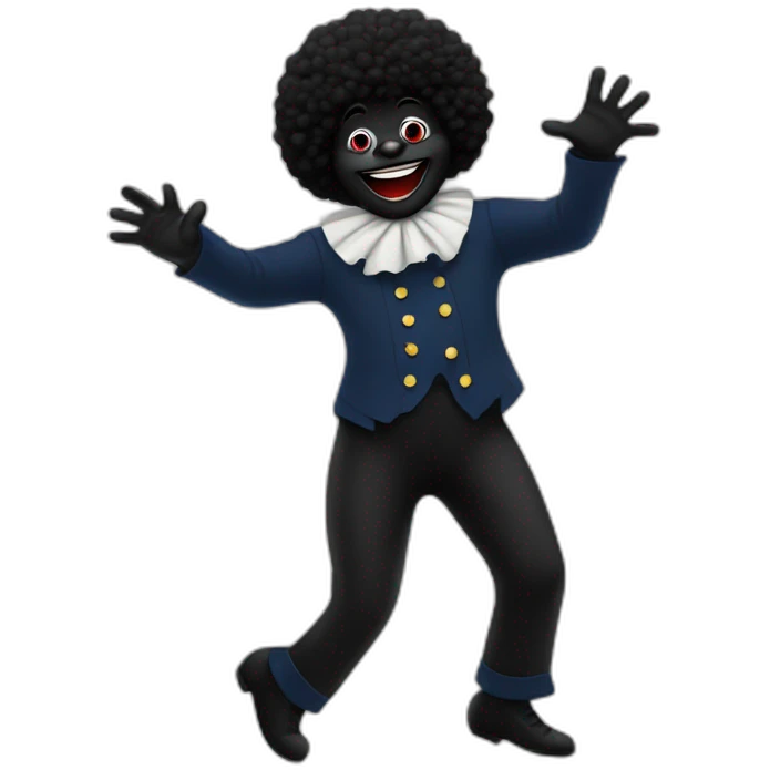 Golliwog disco dancing emoji
