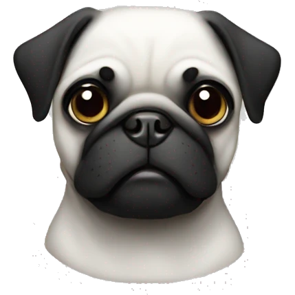 black pug with white face emoji