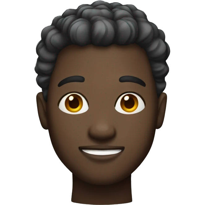 round face man with box fade hairstyle and darkskin  emoji