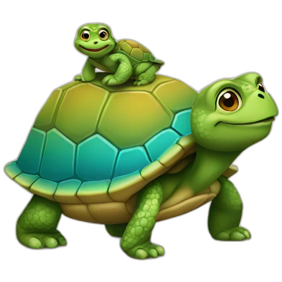 Un singe sur une tortue emoji