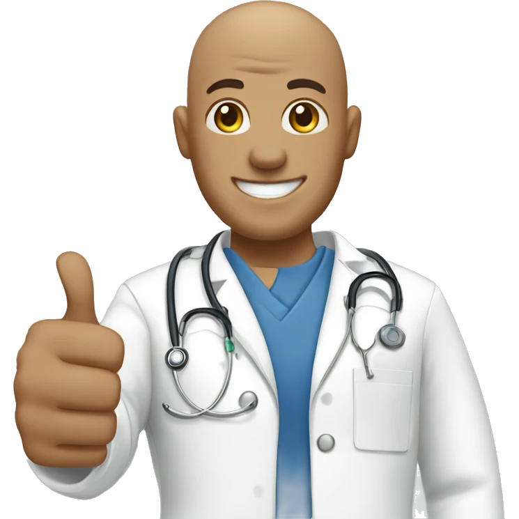 Bald male Nurse giving thumbs up emoji