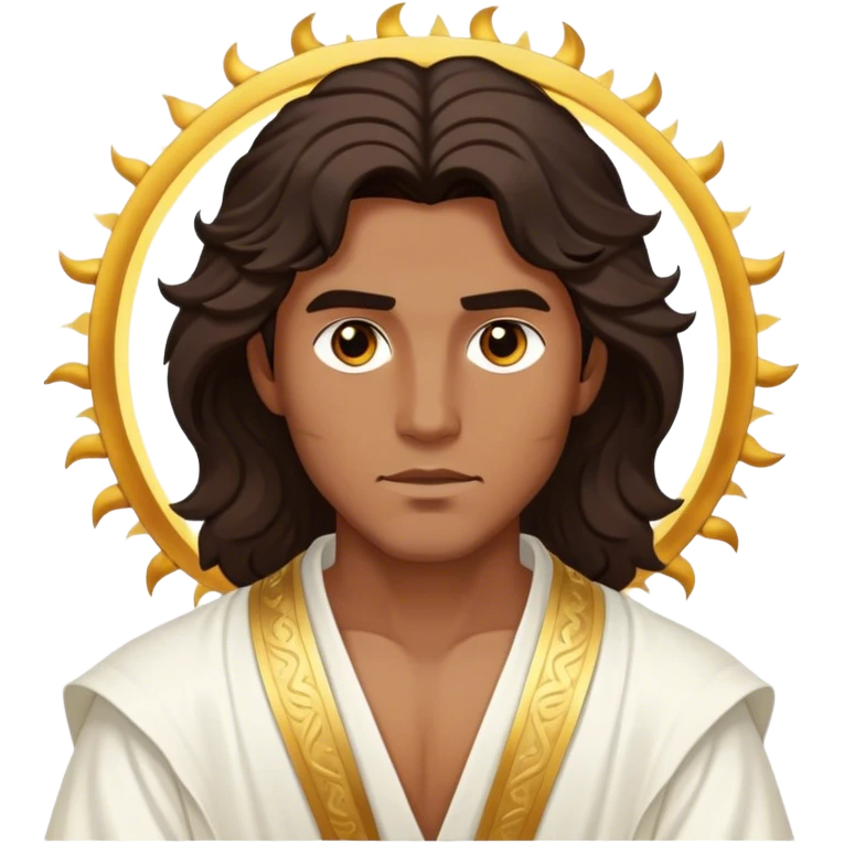 Cinematic Realistic Hercules Portrait, depicted as a classical Greek hero inspired by the Disney version yet echoing the refined proportions and serene dignity of Michelangelo's David. His idealized, sun-kissed bronze skin glows with timeless strength, and his thick, wavy dark hair falls in natural, sculpted curls. Draped in a flowing white robe with delicate golden accents, his expressive eyes radiate determined nobility, all rendered under dynamic natural lighting with a mythic, radiant glow. emoji