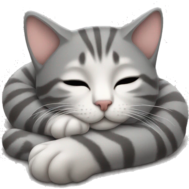cat sleeping gray tabby emoji
