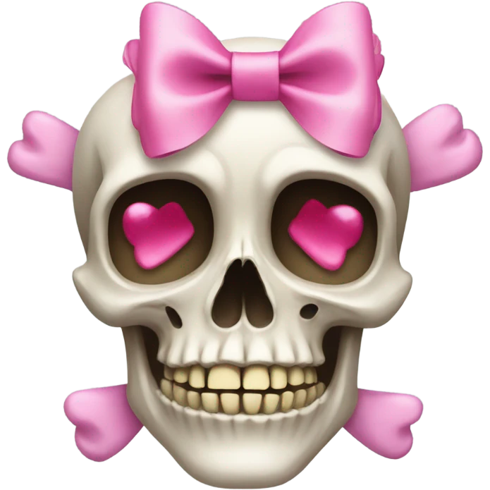 Skull with pink bows emoji