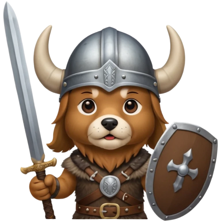 dog with viking helmet and sword emoji