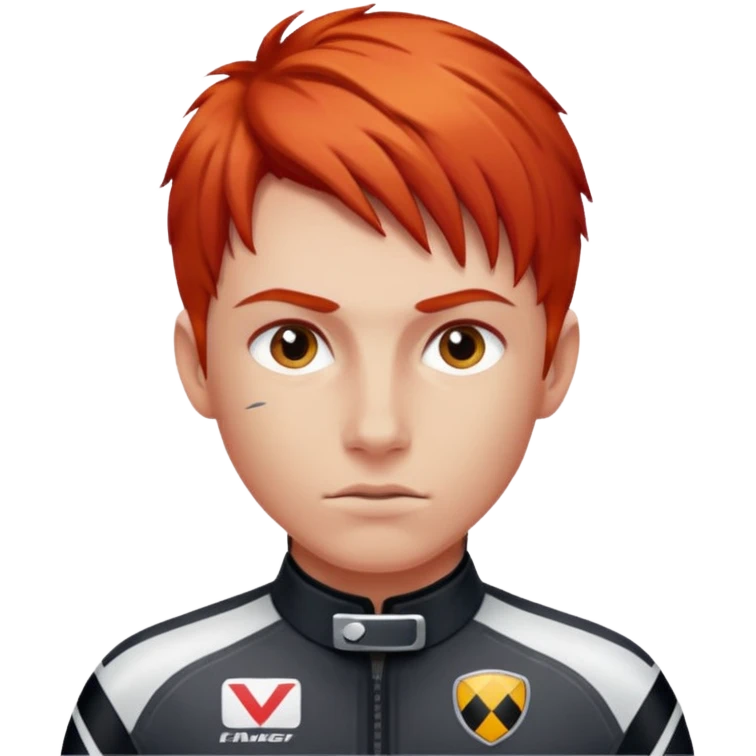 red haired racer emoji