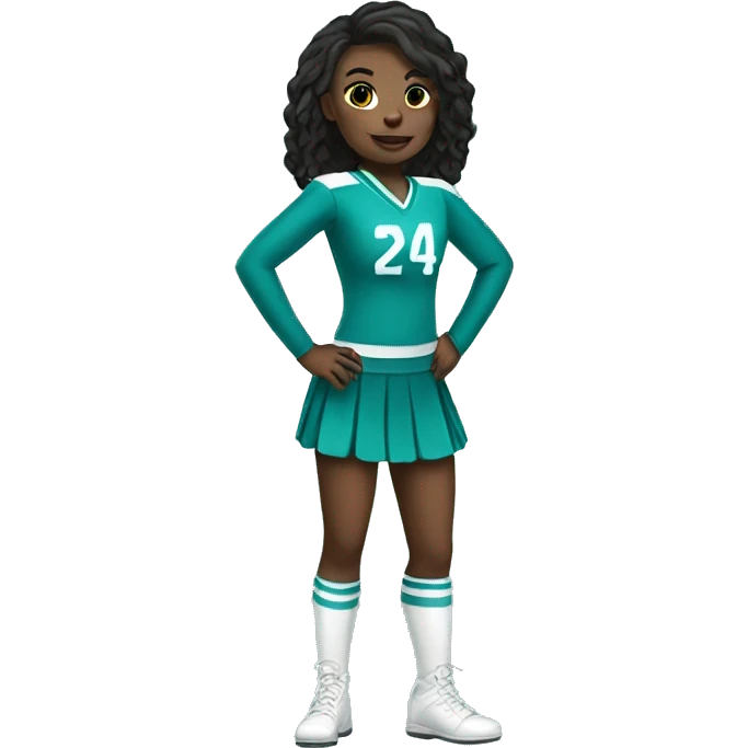 cheerleader wearing teal uniform emoji