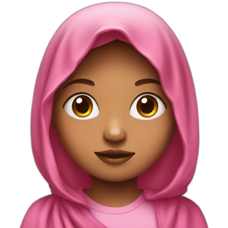 A little girl with a pink veil and et a pink T-shirt  emoji