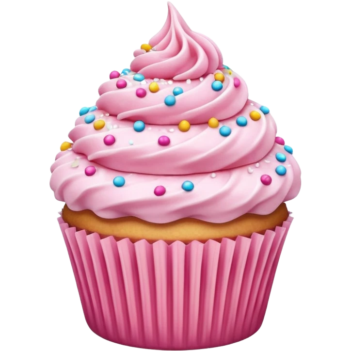 Cupcake with pink icing emoji