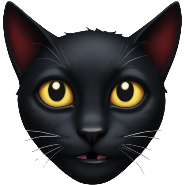 Vampiric black cat emoji