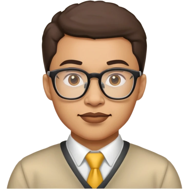 Lightskin buff nerd teacher emoji
