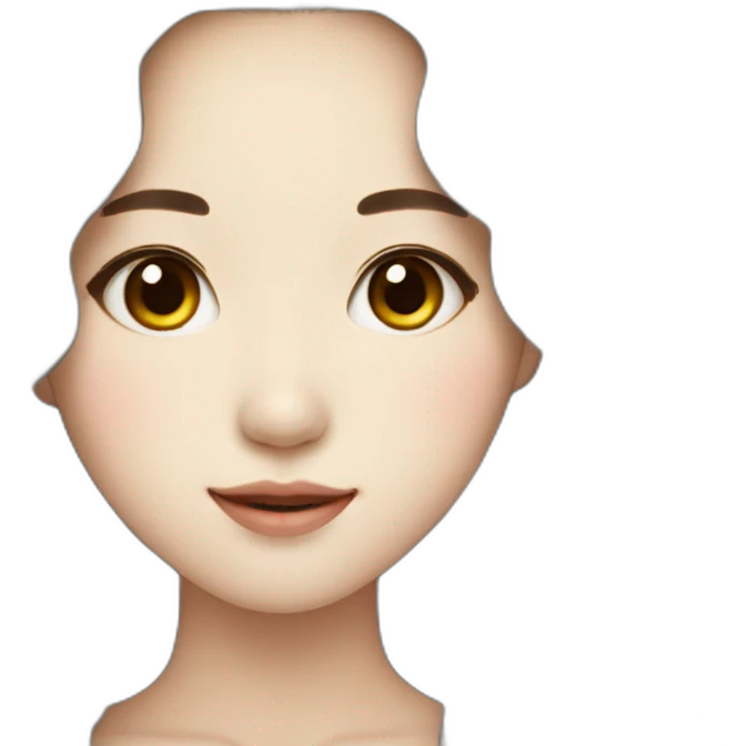 Pretty Korean girl with long wavy hair emoji