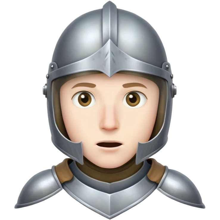 A knight  shocked with surprise his you can see his eye go throuth his helmet emoji