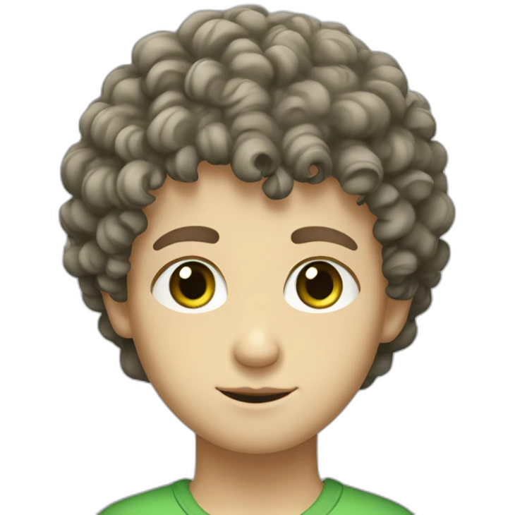 Short Curly Haired White Boy Green Eyes emoji