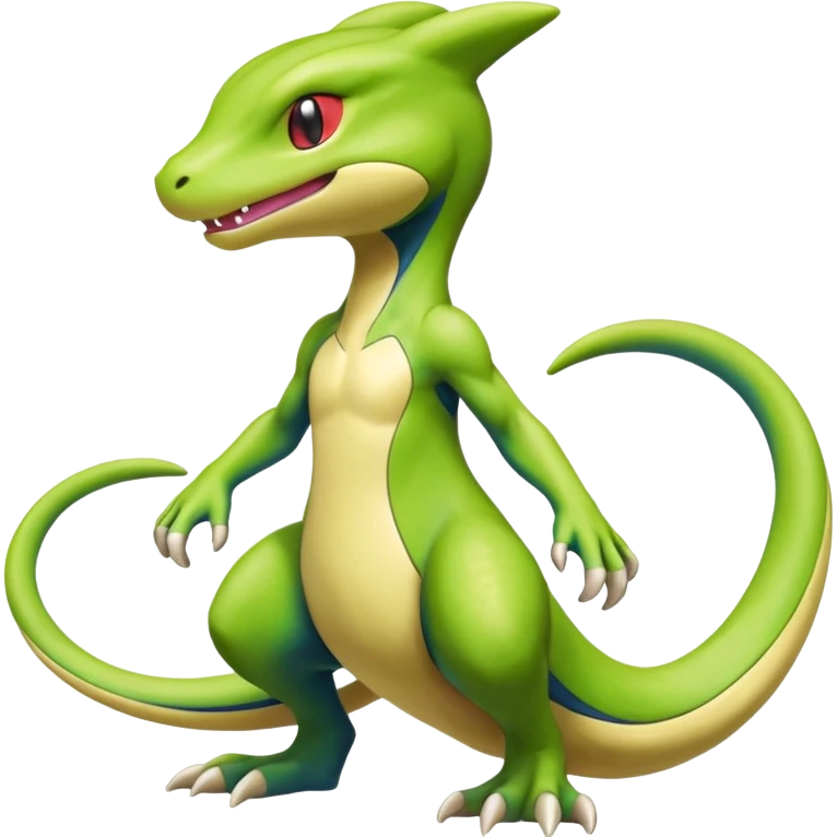 Mewtwo-Salandit-Treecko-Kecleon-Fakémon-Pokémon-hybrid-creature (full body)  emoji