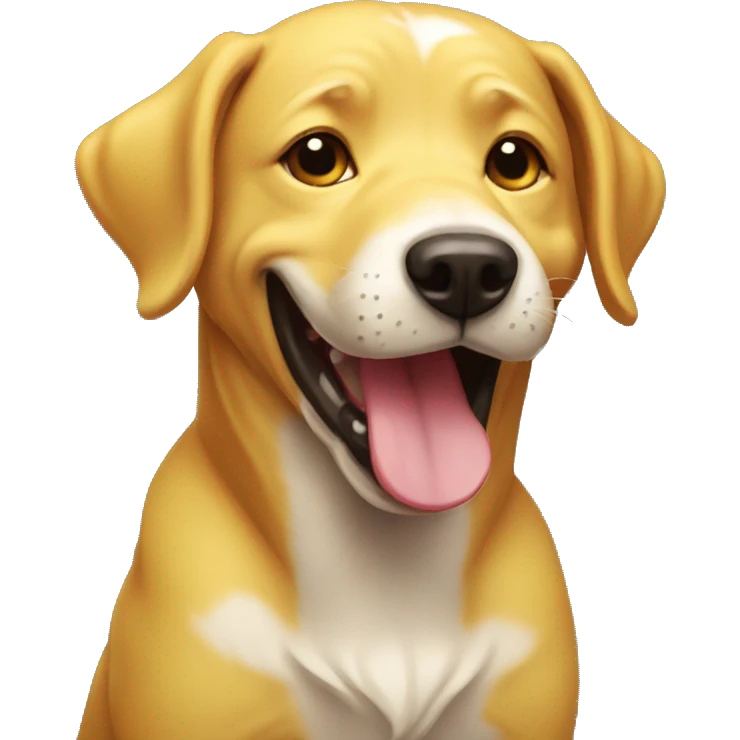 giggling dog yellow emoji