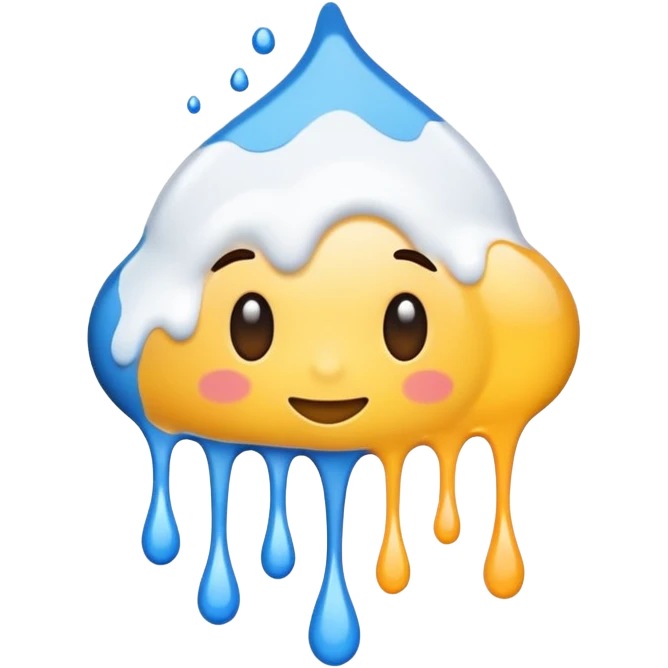 A glossy white paint splash emoji