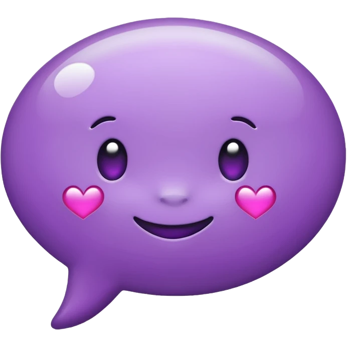 chat bubble emoji with a purple heart in it emoji