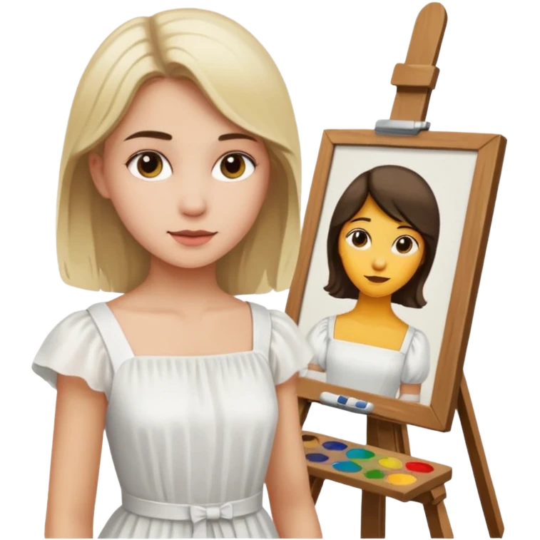 girl painting emoji