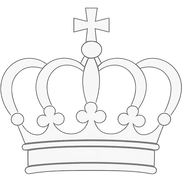 a white crown, classic royal style, simple and elegant, no background emoji