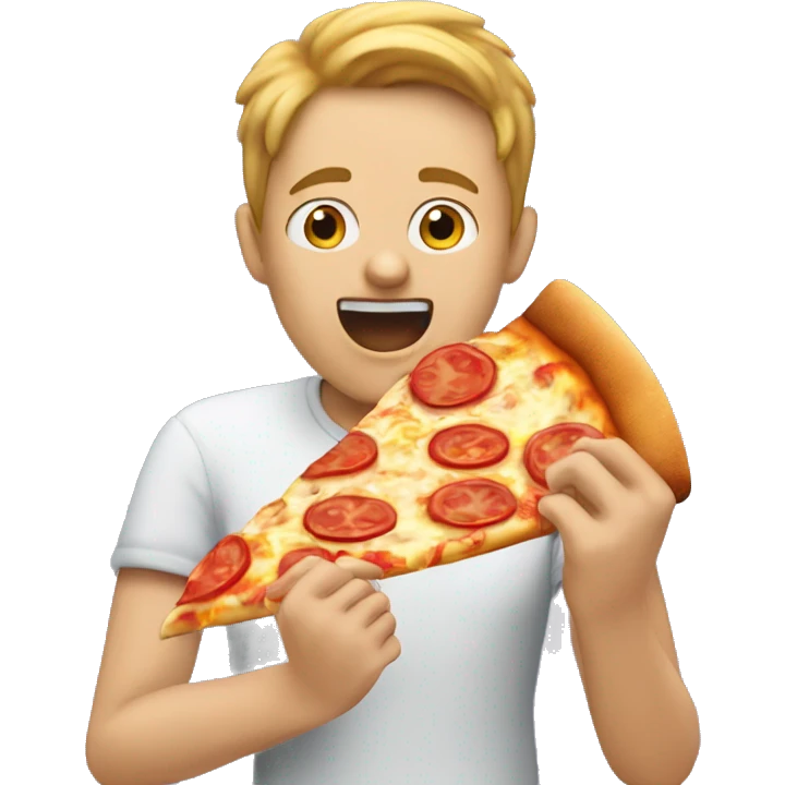 Person eating a slice of pizza ￼ emoji