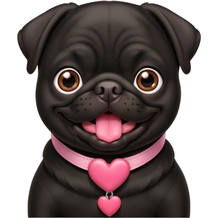 black pug valentines emoji