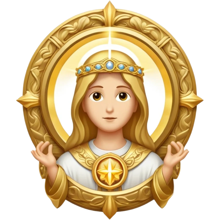 holy saint emblem with halo and divine light emoji