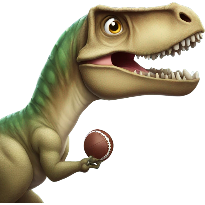 Dinosaur with football emoji