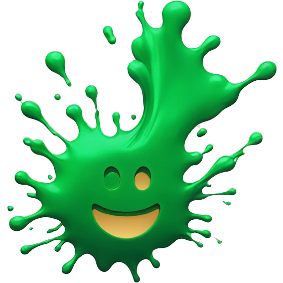 green paint splash emoji
