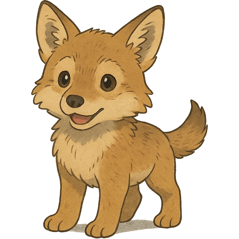 cute coyote pup emoji