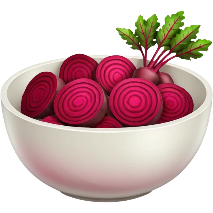 white bowl with sliced beets inside emoji