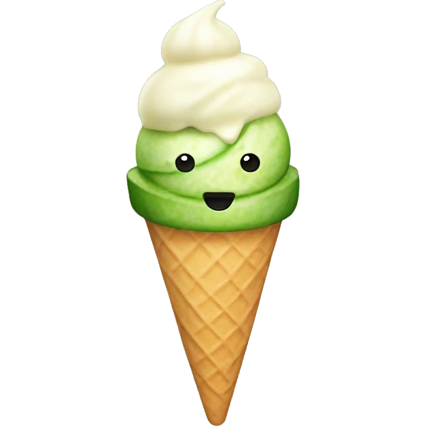 Ice cream with cucumber emoji