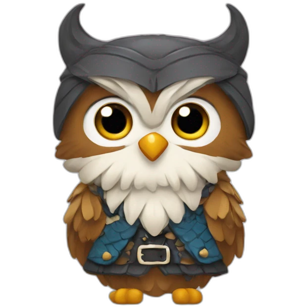chouette avec un kilt écossais emoji