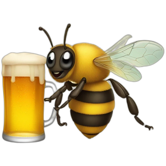 bee with beer emoji