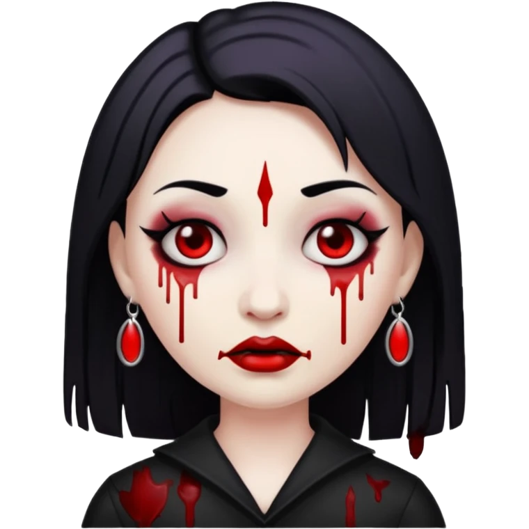 Create a emoji saying Goth Mommy the letters to be black and have blood stains on them emoji