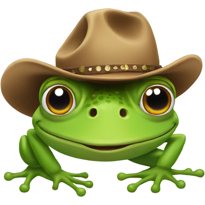 Frog wearing a cowboy hat emoji
