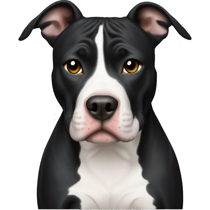 Black with white spot pitbull emoji