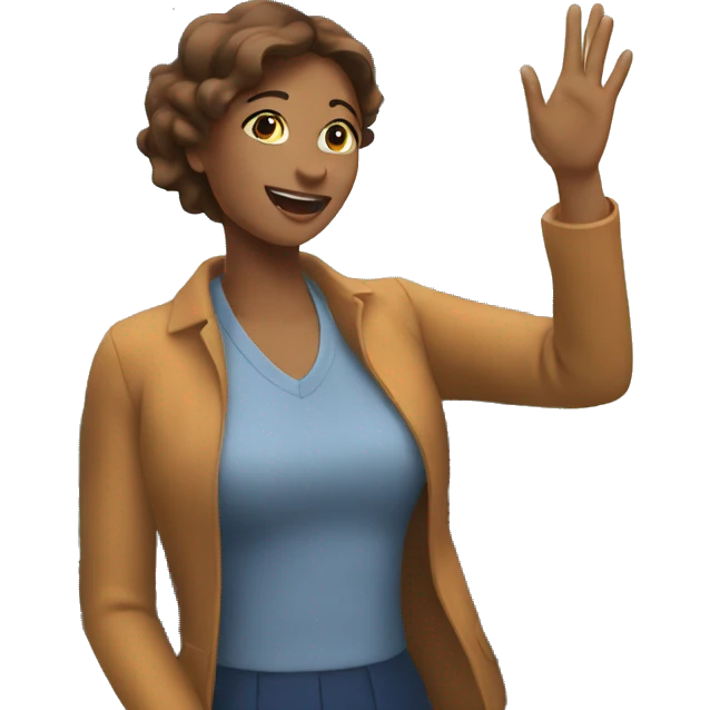 A lady waving out a train window  emoji