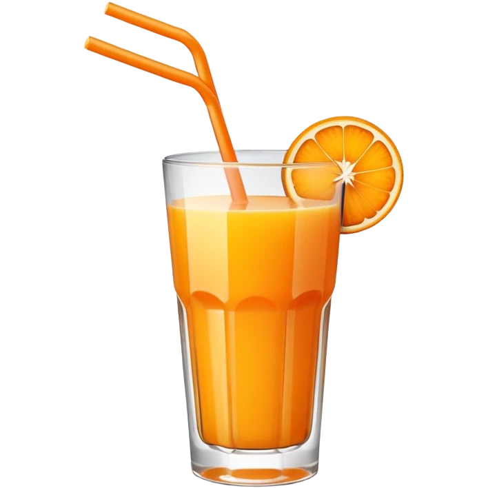 glass of fresh orange juice with straw emoji
