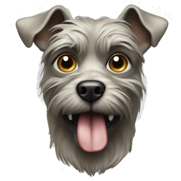 create an emoji of the ugliest dog in the world in metallic colors emoji