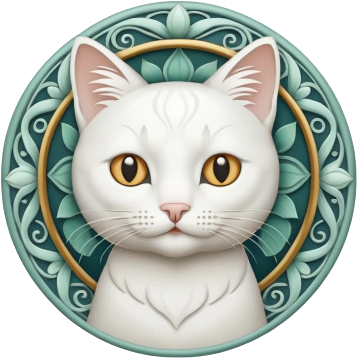 White Cat art aesthetic nouveau emoji