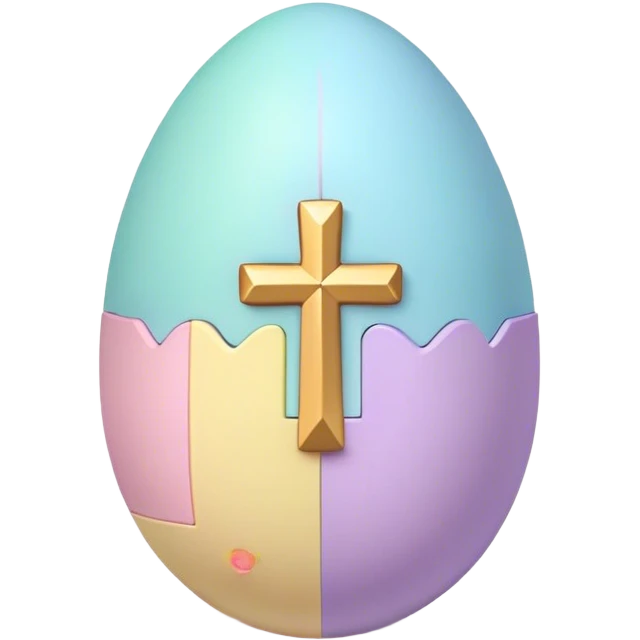 Colorful Easter egg with small Christian crosses emoji
