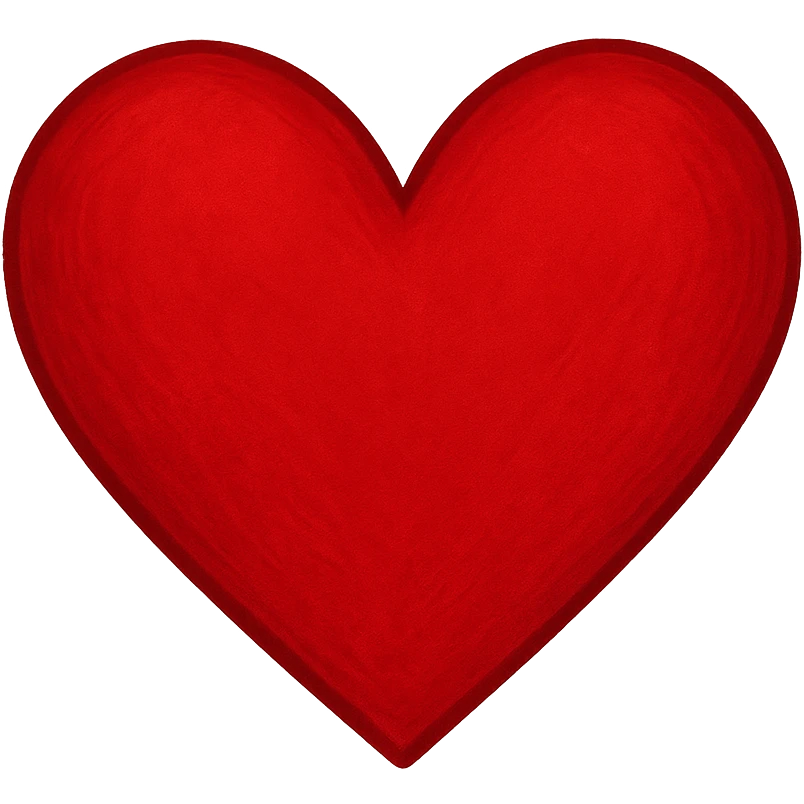 heart with a bold crimson color, digital illustration, no background emoji