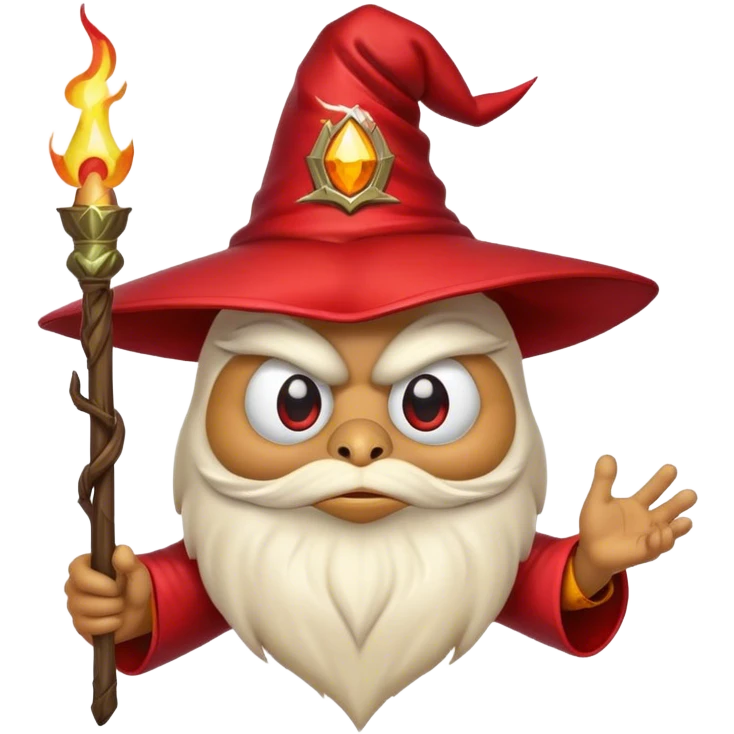 pepe with wizard hat casting red lightning emoji