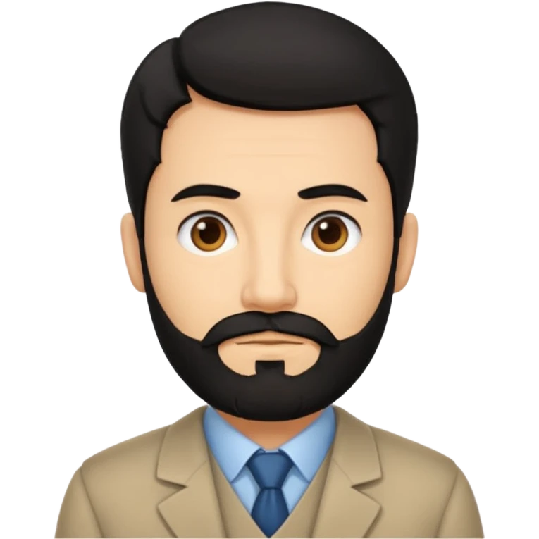 Professor in the la casa de papel TV show, black hair with beard emoji