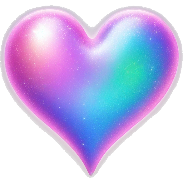 Iridescent heart with sparkle emoji