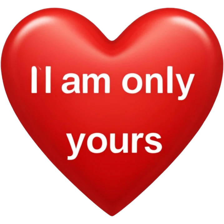 "I am only yours" Words in a heart emoji