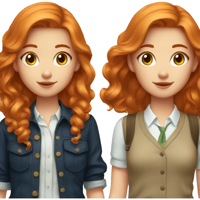 a preppy and ginger hair girl  emoji